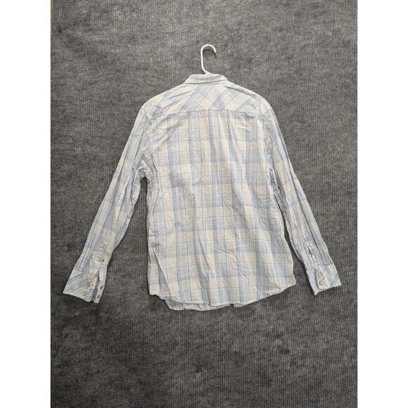 INC Blue/Yellow Plaid Button Down Tailored Fit Shirt Men's Size XL - Picture 3 of 8